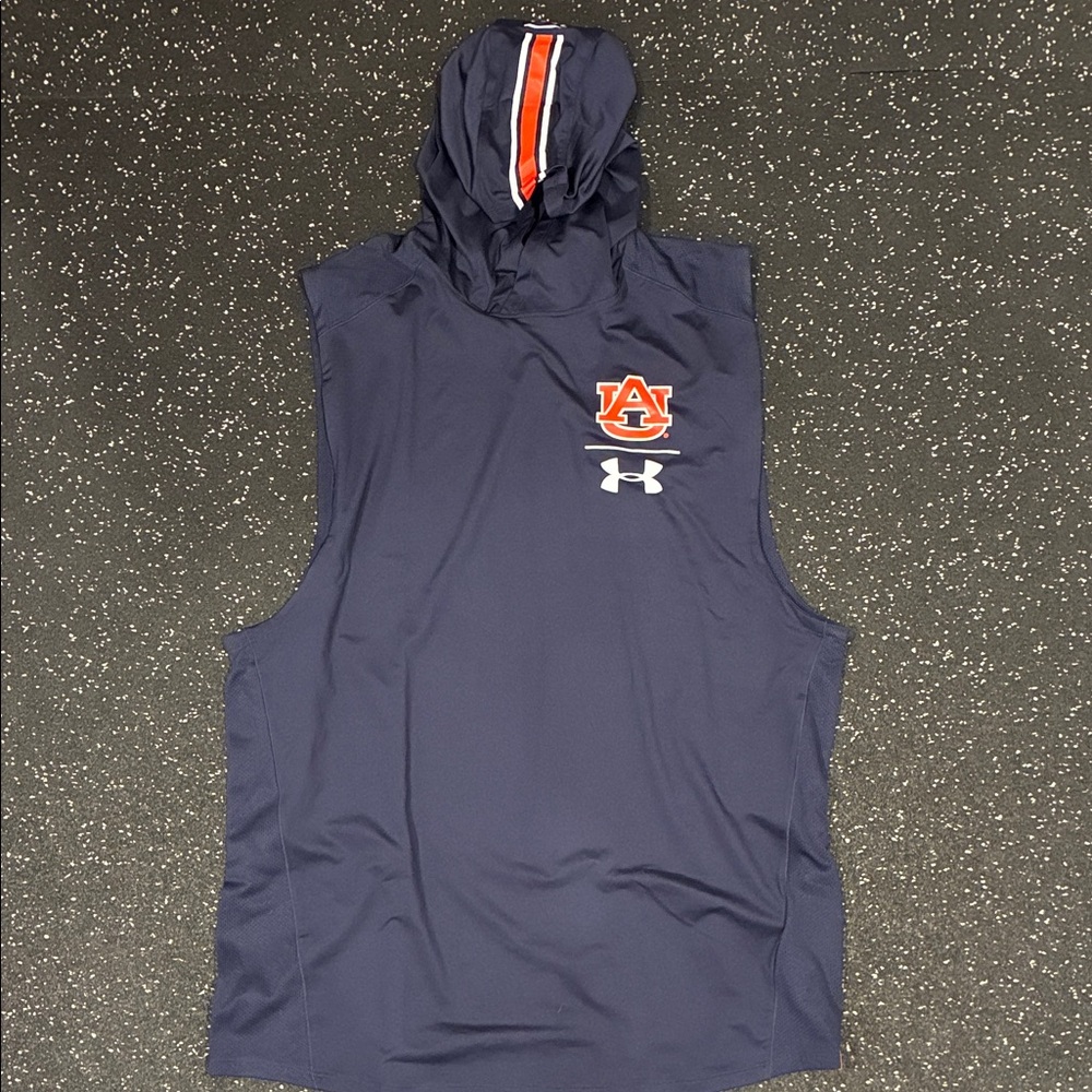 Under Armour Auburn Navy and Red Sleeveless Hoodie